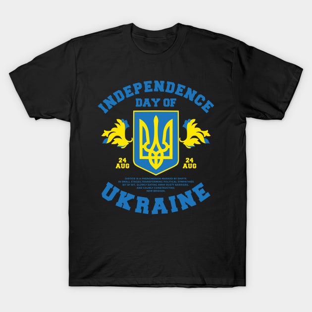 Independence Day Of Ukraine peace sign Ukraine Coat of Arms tryzub T-Shirt T-Shirt by Vive Hive Atelier